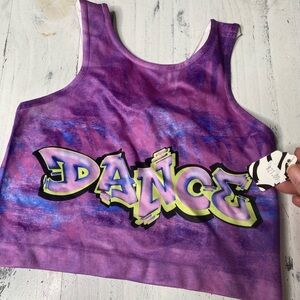 NWT Purple and lime Dance Crop Top